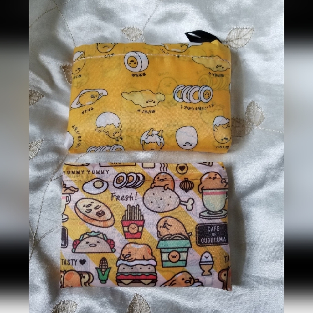 Foldable Nylon reusable bag, Gudetama print